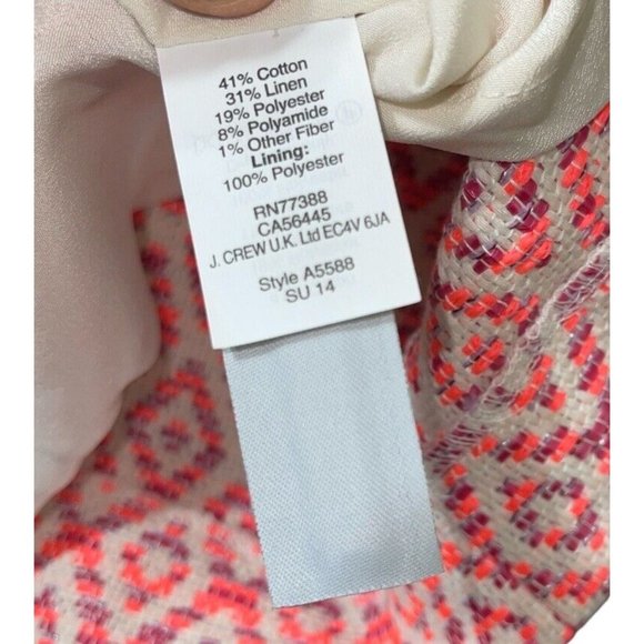 J CREW Women's Textured Printed Shift Dress Size XS? Cotton/Linen/Poly Blend - Picture 11 of 12